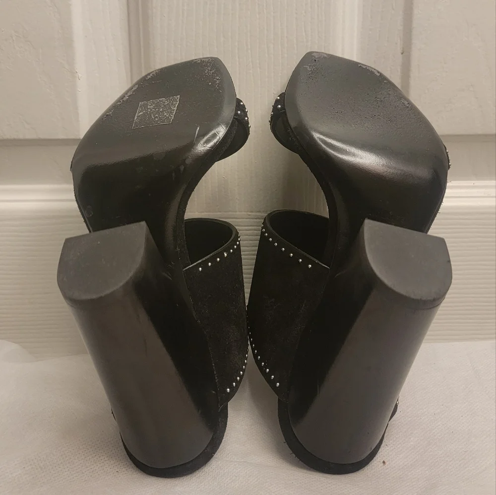 Saint Laurent Black Oak Slide Studded Sandals Sz 36 - Picture 11 of 16